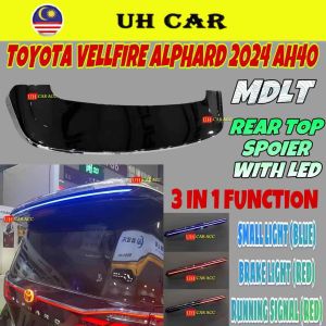 Toyota Vellfire Alphard AH40 AGH40 2023 2024 2025 Modelista Rear Top Spoiler With Led Light
