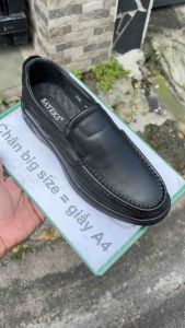 Giày tây lười công sở giày xỏ da bò big size cỡ lớn Eu:45-46 cho nam cao to chân ú bè - GT201