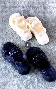 Sandal Wanita Impor Ukuran 36-41: Hak Sole Tebal 4 cm & Bahan EVA Ringan