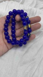 2027 Color of the Year Luminous Blue Agate with Mantra Lucky Charm Bracelet (for Kid and Adult)