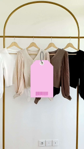 JISOO - Atasan Blouse Knit Rajut Kombinasi Lengan Balon Puffy Ceruty