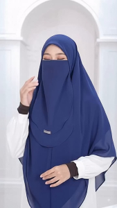 LIYA HIJAB.. INSTANT SHAWL HAWAA SET NIQAB 3 IN 1
