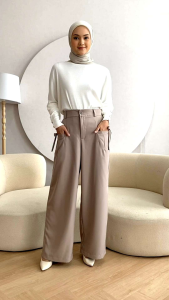 Desain Celana Panjang & Bawahan Kulot Highwaist Gerald
