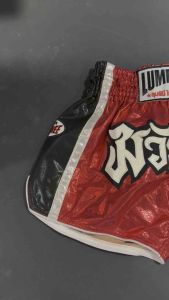 Lumpinee Retro Muay Thai Fight Shorts Glittery Red
