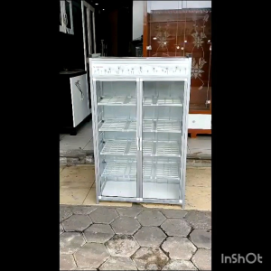 Lemari Sepatu Rak Sepatu Almunium Kaca Belakang Plat Almunium/trinityjayafurniture