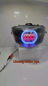 REFLEKTOR LAMPU DEPAN SUPRA X 125 HELM IN FI 2011 CUSTOM DAYMAKER BILED 4 LENSA