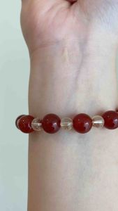 Red Agate × Citrine × Clear Quartz Design Bracelet