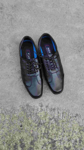 Alex Shoes AE-124 Real Leather Lace Up Closure Sporty Style Black Marikina Made Mens Shoes