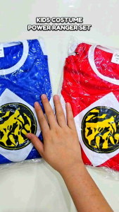 Costume Power Ranger Set Shirt Pants Mask Cosplay