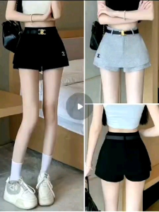Work and leisure embroidery black shorts for women petite summer skirt pants new high waist casual a-line pants skirt