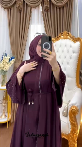 damla id gamis terbaru jumbo abaya mewah kekinian edisi khadijah dress