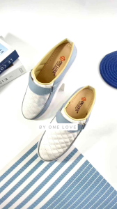 One love Ashley sendal wedges wanita bordir sneakers kasual trendy