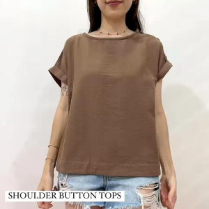 Top Bahu Dengan Tombol: Pilihan Pakaian Wanita Casual