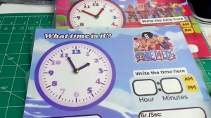 Laminated Clock for Kids Learning Educational Toys size A4