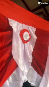 BENDERA BEACKGROUND SELENDANG MERAH PUTIH BAHAN ABUTAI