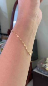 PAWNABLE 18K Saudi Gold Lightweight Micro Paperclip designed bracelet(7.5”)✨