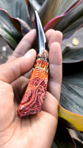 SEDOTAN ONCE PIPA ROKOK KAYU KOMBINASI UKIR-12CM