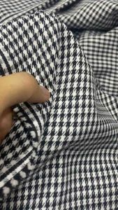 Vải Cotton Bố zích zắc màu Trắng Đen (khổ1m5)dày mềm co dãn nhẹ_may đầm váyvestcomplequầnáo kiểuchân váysét thiết kế...thời trang
