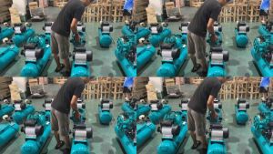 Máy nén khí  bình 60L motor đồng có dầu Motor 2.0HP 2 Piston 2X51mm tốc độ 2850V/phút  Hiệu RIDEN RD60-A60L