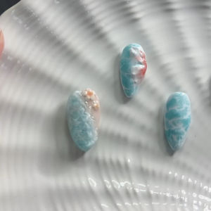 C02 เล็บปลอมสำเร็จรูป งานปั้นทะเล handmade (งานจริง)