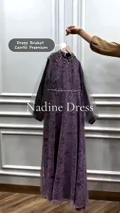 Dress Exclusive Gamis Nadine Lebaran Terbaru Dress Kondangan Gamis Brukat Maxi Pesta Lamaran