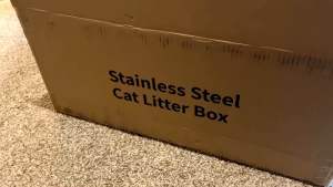 กระบะทรายแมว ห้องน้ำแมว แบบถาดสแตนเลส ทำความสะอาดง่าย แข็งแรง ทนทาน