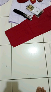 Setelan Seragam Sekolah SD Merah Putih Laki-Laki Baju Lengan Panjang Lengkap