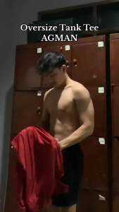AGMAN Oversize Tank Top Kaos Gym Fitness Tanpa Lengan Pria Bahan Dry Fit Keren Terbaru
