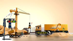 mainan truk kontruksi lengkap satu set