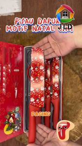 Pisau Motif Natal 6in1 Bahan Stainless Terbaru High Quality Kitchen Knife Premium Pisau Set 6 Pcs