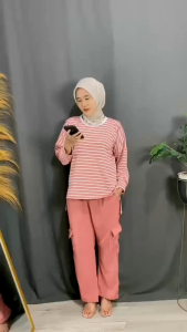 SETELAN SELIA PREMIUM CARGO WANITA DEWASA JUMBO TERBARU SETELAN BAJU CELANA BUSUI FRIENDLY KEKINIAN]