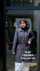 Hijacket Agnezia Green 100% Kualitas Premium - Jaket Panjang Wanita Bahan Micro Quilting Parachute - Outerwear For Hijabers