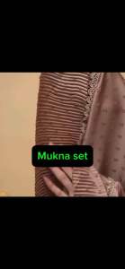 Mukna Prayer Set For Eid Holiday - Light Green Hijab Hooded Shawl and Handbag - Suitable for Eid Celebrations