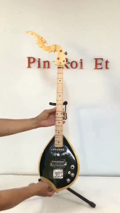 มิตร พิณไฟฟ้า 3 สี 15 เฟรต 3 คอน แทรกซ้อน 3 สาย เครื่องบอร์ด มีมือ เมเปิล สีเขียวเงา