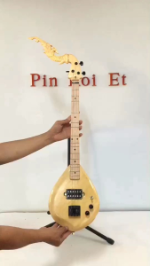 เครื่องมือพิณไฟฟ้าคุณภาพสูงไม้โมกฟิงเกอร์บอร์ดไม้เมเปิล สามสาย สองคอนแทค พิเศษสำหรับอุปกรณ์การแสดงประสบการณ์