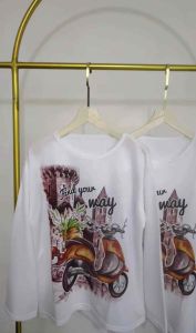 KAOS WANITA LENGAN PANJANG BAJU VESPA KUNO WAY BAJU WANITA ATASAN COD TERLARIS TERBARU CEWEK T-SHIRT
