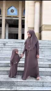 Mecca abaya jersy couple mom and kids resleting depan Free kerudung adem nyaman busui friendly