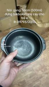 Nồi gang chống dính 16cm (500ml) nấu tokbokki cháo lươn mỳ cay cho trẻ em