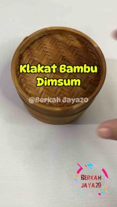 PROMO Klakat bambu dimsum ukuran 15cm 13cm kualitas premium isi 2 plus tutup