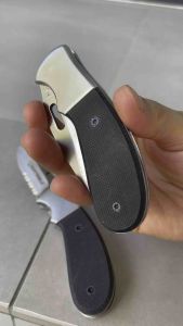 มีดพับพกพาขนาดพอดีมือ ด้ามจับกันลื่นสันหนา มีคลิปเหน็บตัดเชือก ปอกผลไม้