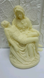 8.5 inches Pieta W/Light Crystal Stone Decors