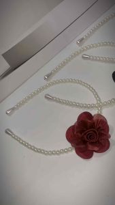 Lotira Lotus Flower Pearl Headband Bando Mutiara Bunga Teratai Tulle