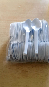 Sendok Teh Puding Putih Isi 100Pcs