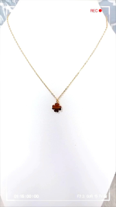 Titani.id Acc-1619: Kalung Wanita Titanium Anti Karat Gaya Lucky Leaf