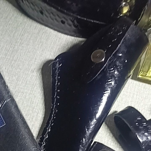 Security Guard Leather Belt and Accessories with Flashlight