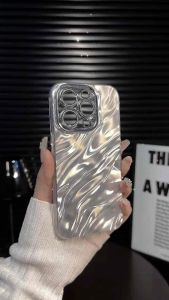 Silver Feather Hologram Case Iphone - Hardcase/Casing Hp Compatible For IP 11 12 13 14 15 PRO MAX 14+ 15+ PLUS