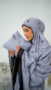 RIZQIANA STORE - Mukena Dewasa Katun Bordir Mewah Elmira Free Tas