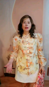 J0125 เสื้อเบลาส์เชิ้ตชีฟองซิลด์พิมพ์ลาย กระดุมหน้า มีซับใน แขนยาว เนื้อผ้าใส่สบาย ใส่ได้ทุกโอกาส by PENNY CLOTH 888