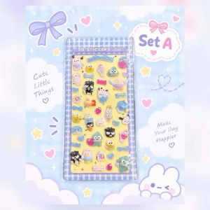 3D Jelly Stickers Hollow Cute Cartoon Bubbly Decor Sticker Sheet for Journaling Crafts Gifts