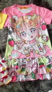 (12-50kg) đầm váy bé gái - bèo tầng- thun lạnh đẹp mịn mát bền màu form rộng thoải mái  4656